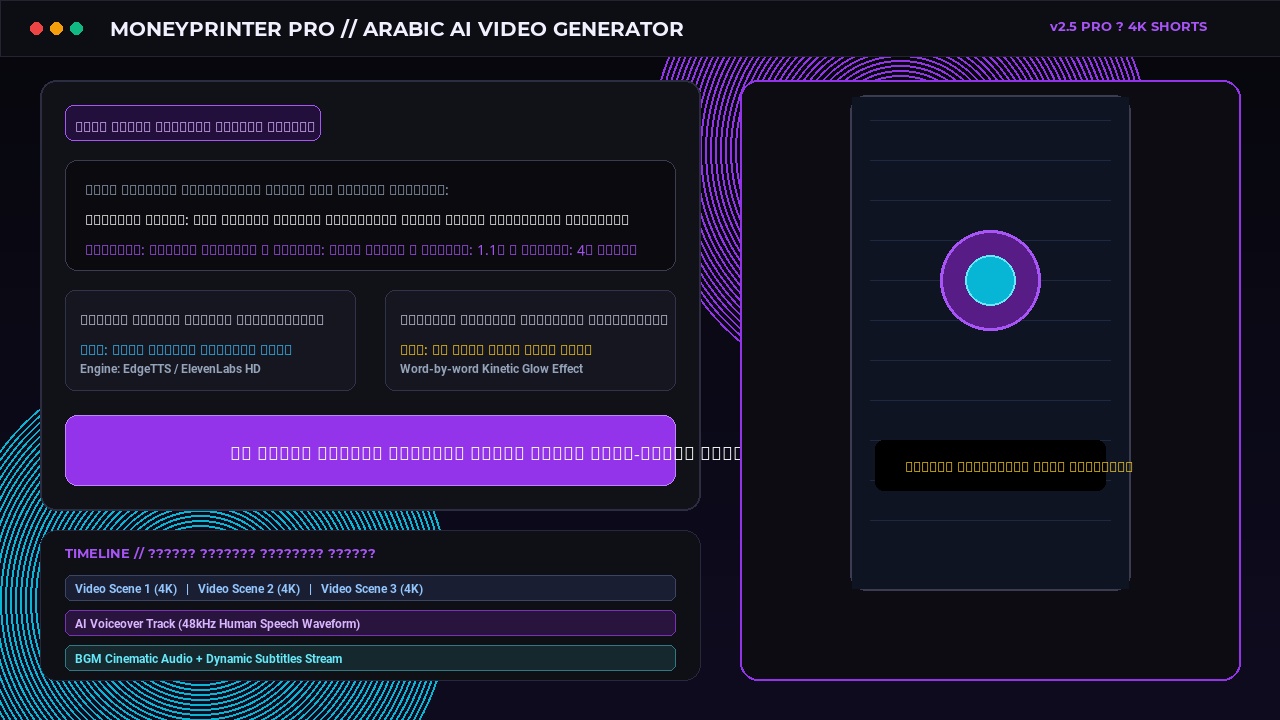 MoneyPrinter Pro Arabic AI Video Generation Studio